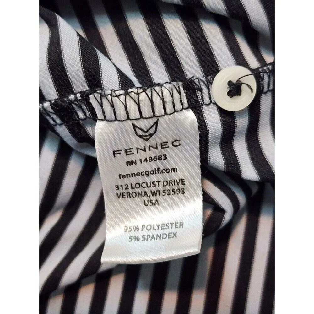 Fennec Men's Golf Polo Shirt Grey with Black with Stripes Size XL